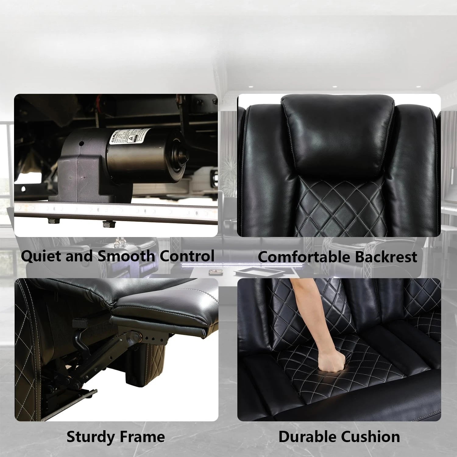 Leather Power Recliner Set W/LED