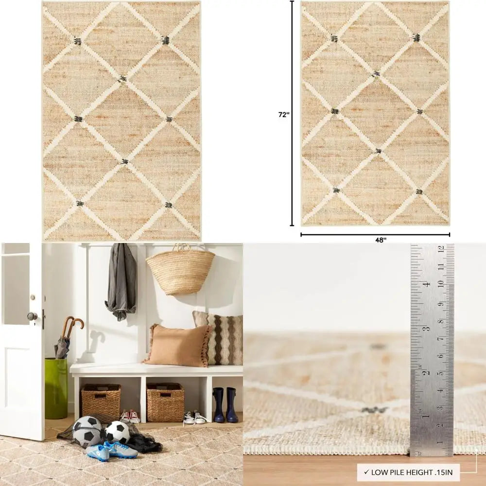 Machine Washable Diamond Accent Rug - 4x6