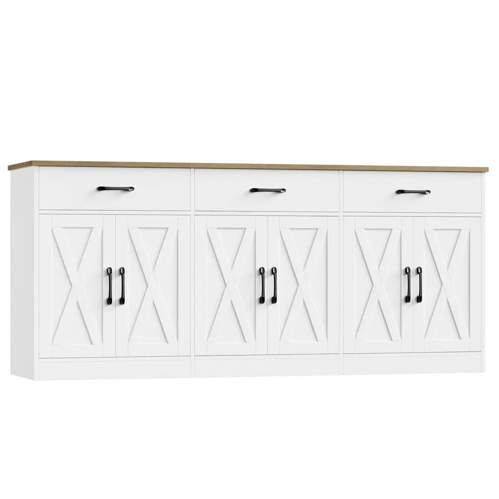 71 Large Sideboard Buffet Cabinet Storage, Farmhouse
