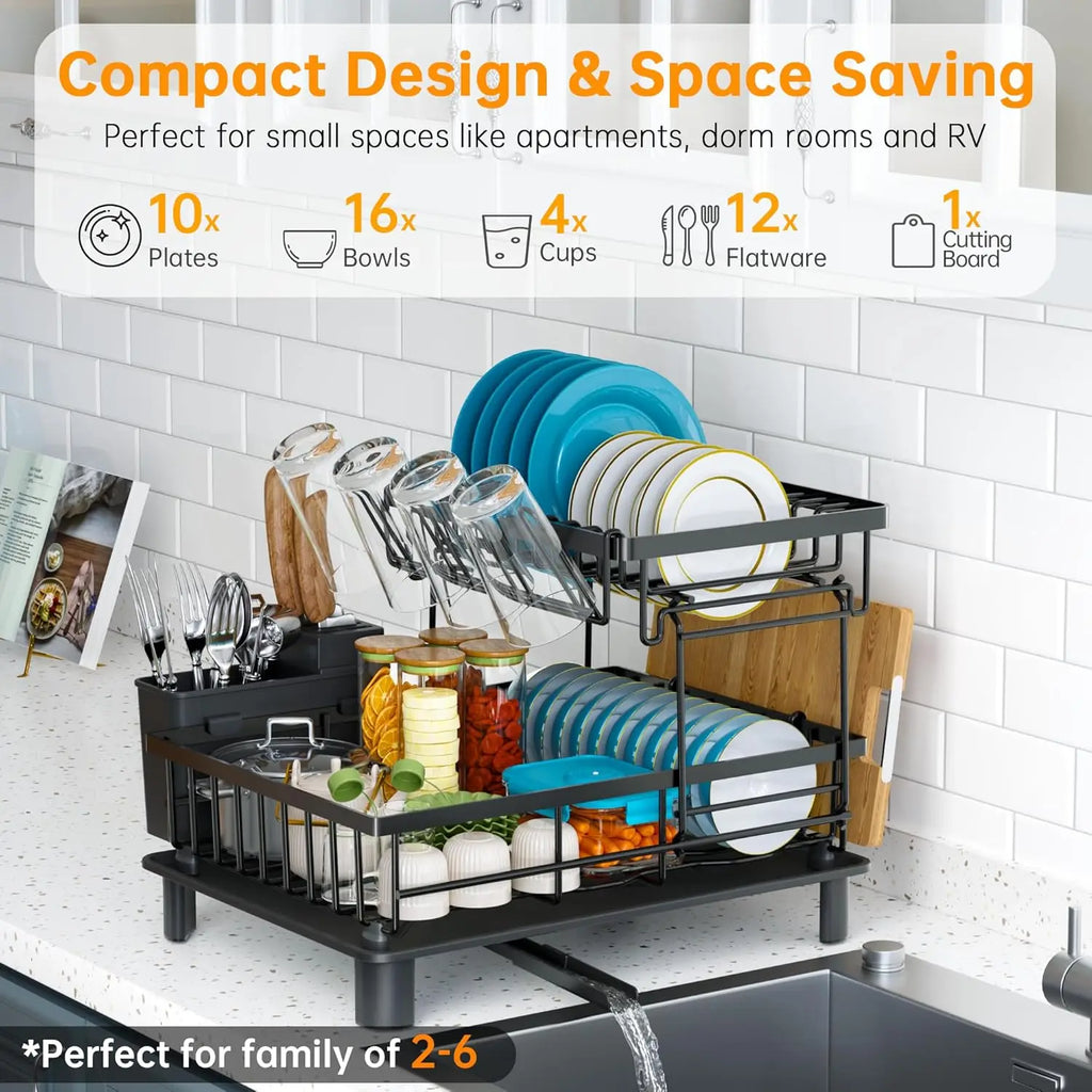 2 Tier Dish Rack Counter