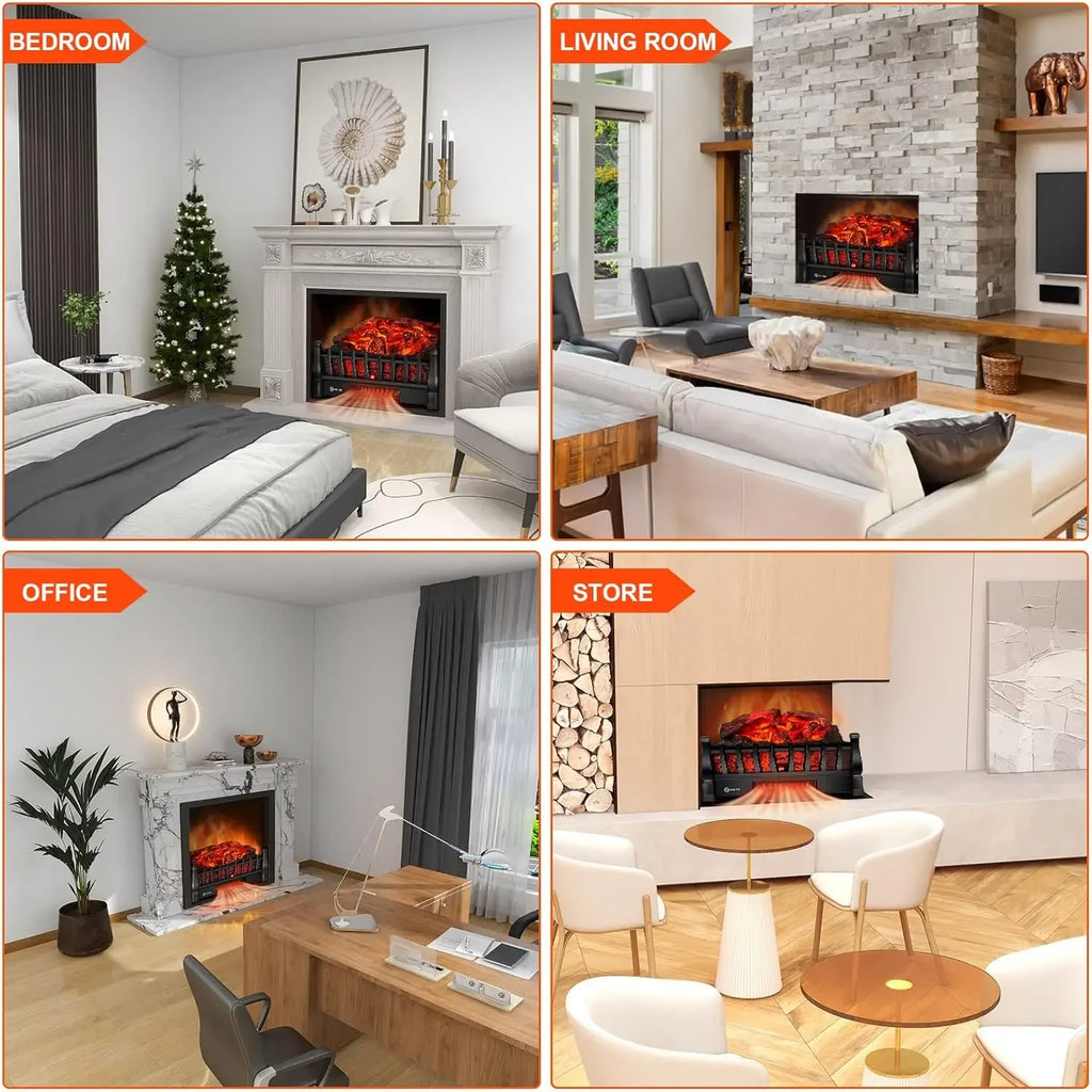 Electric Fireplace Logs Inserts Remote