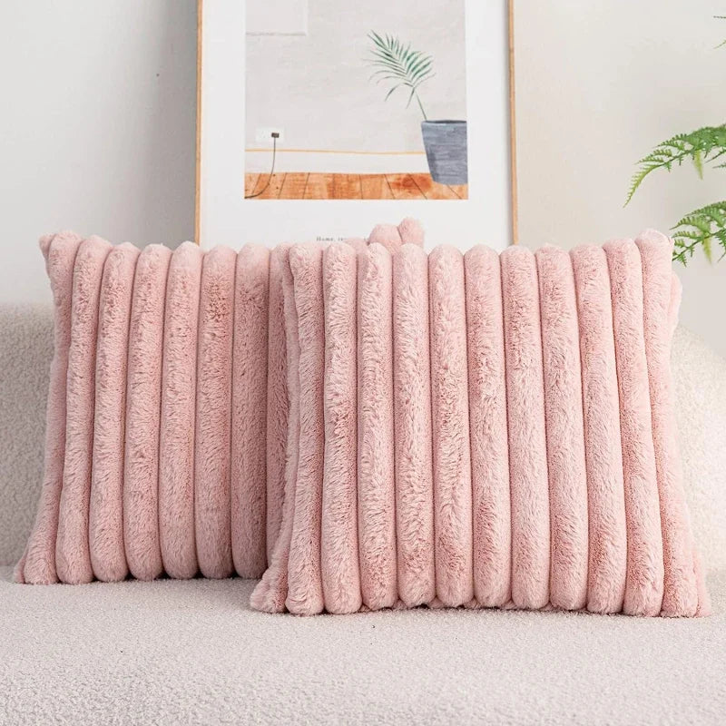 Faux Rabbit Fur Cushion Cover