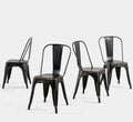 4-Pack Industrial Style Metal Stackable