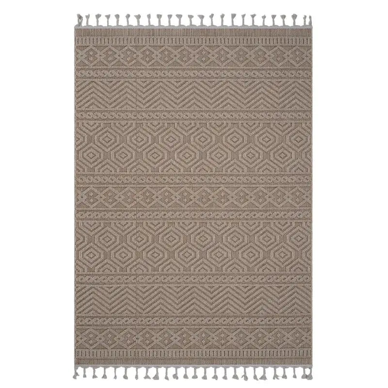 5x7 Geometric Mocha Indoor/Outdoor