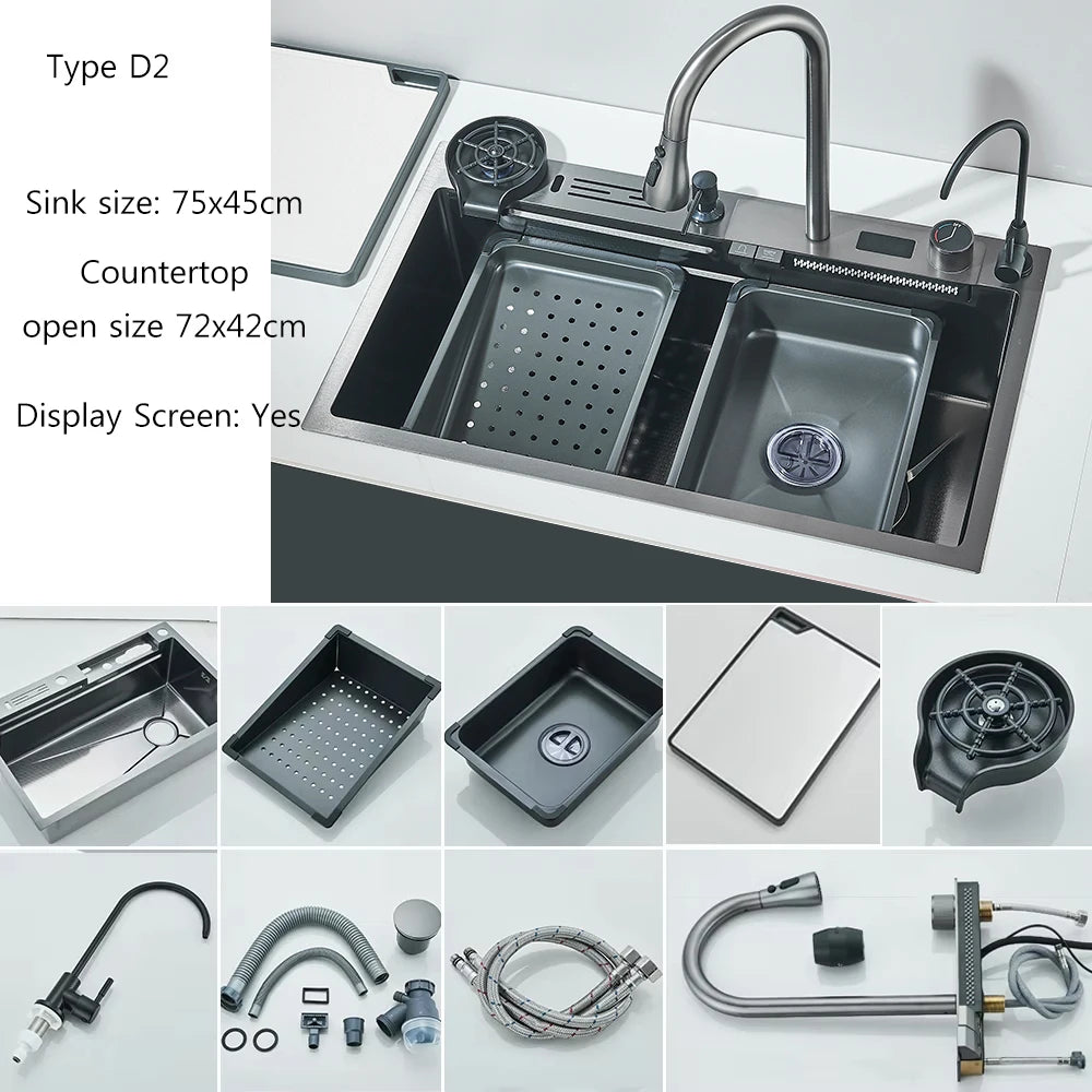 Waterfall Large Single Digital Display Faucet