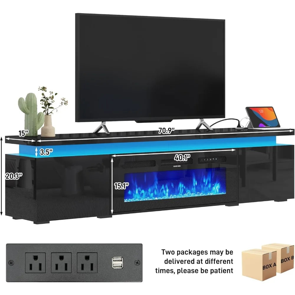 LED 40" Fireplace w/up-to 80" TV stand