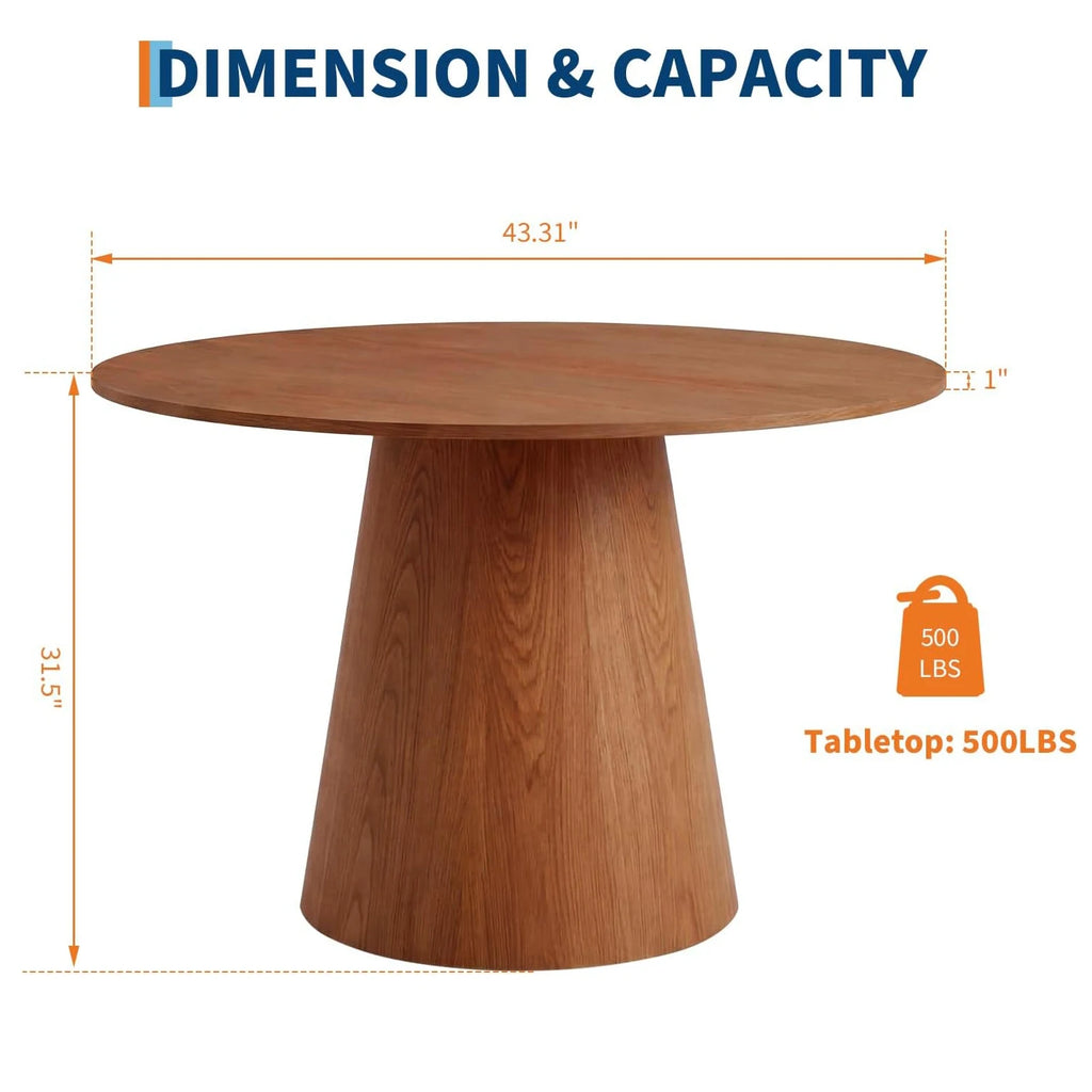 43" Round for 4-6 Wooden Farmhouse