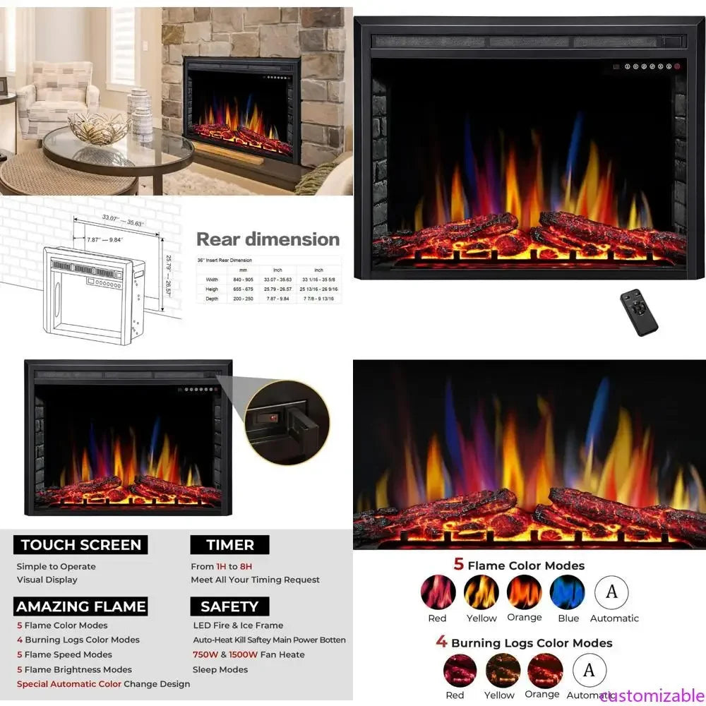 36-inch Electric Fireplace Insert Remote