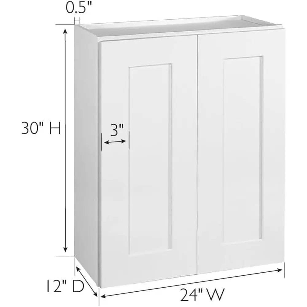 White Solid Wooden Wall Cabinet, 24X12X30" Assembled