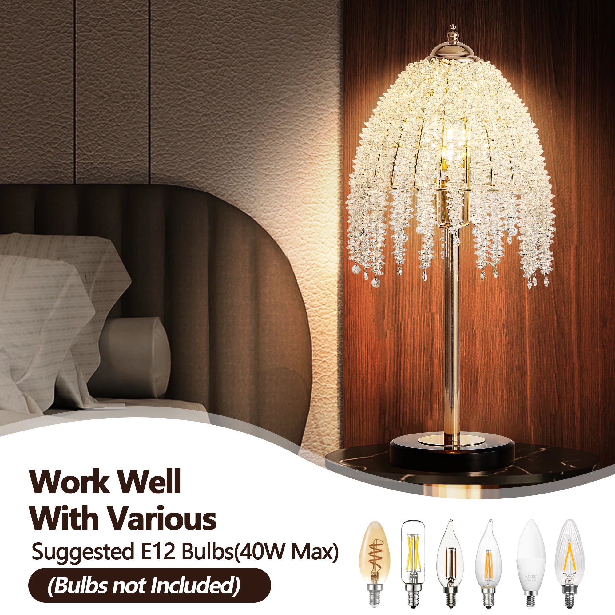 Elegant Vintage Crystal  Lamp