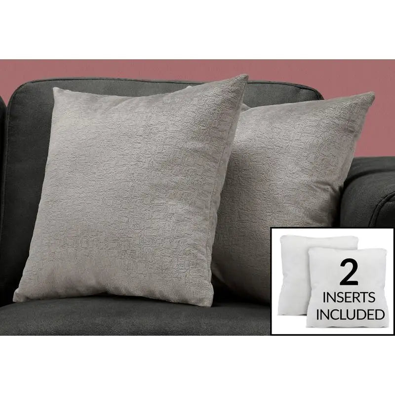 2 Decorative Throw Pillows Grey