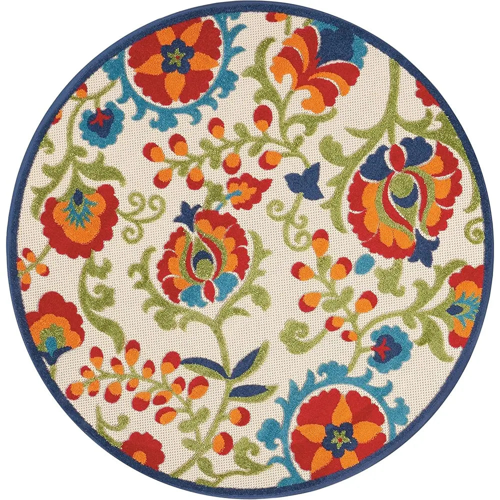 Floral Area Rug, 3'6"" X5'6, Multicolor