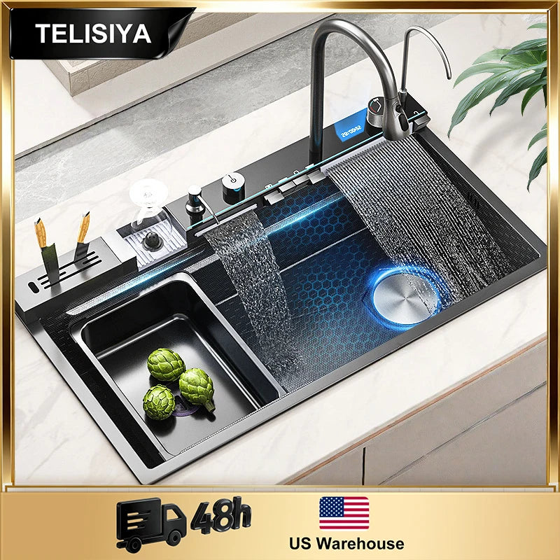 Stainless Sink Digital Display Waterfall