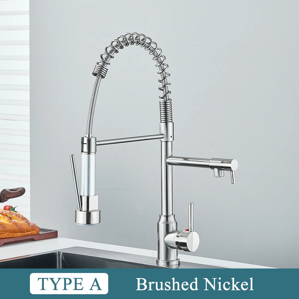 Chrome Brass Pull Down Hot and Cold Water