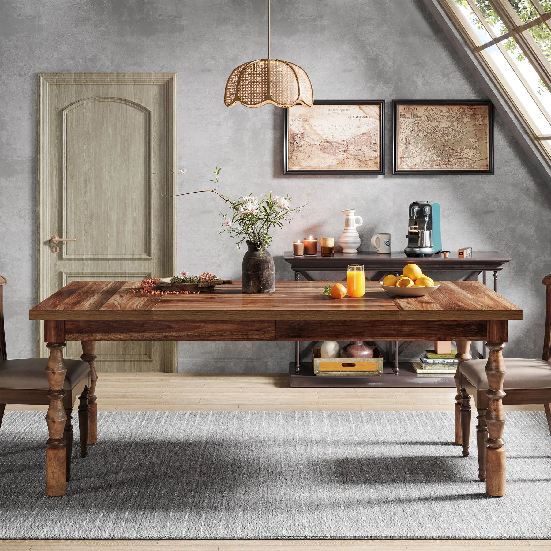 62” Wood for 4-6 Farmhouse Large Indoor/Outdoor