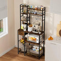 72 Bakers Rack W/Outlet/8-Tier/MW Stand/Coffee Bar