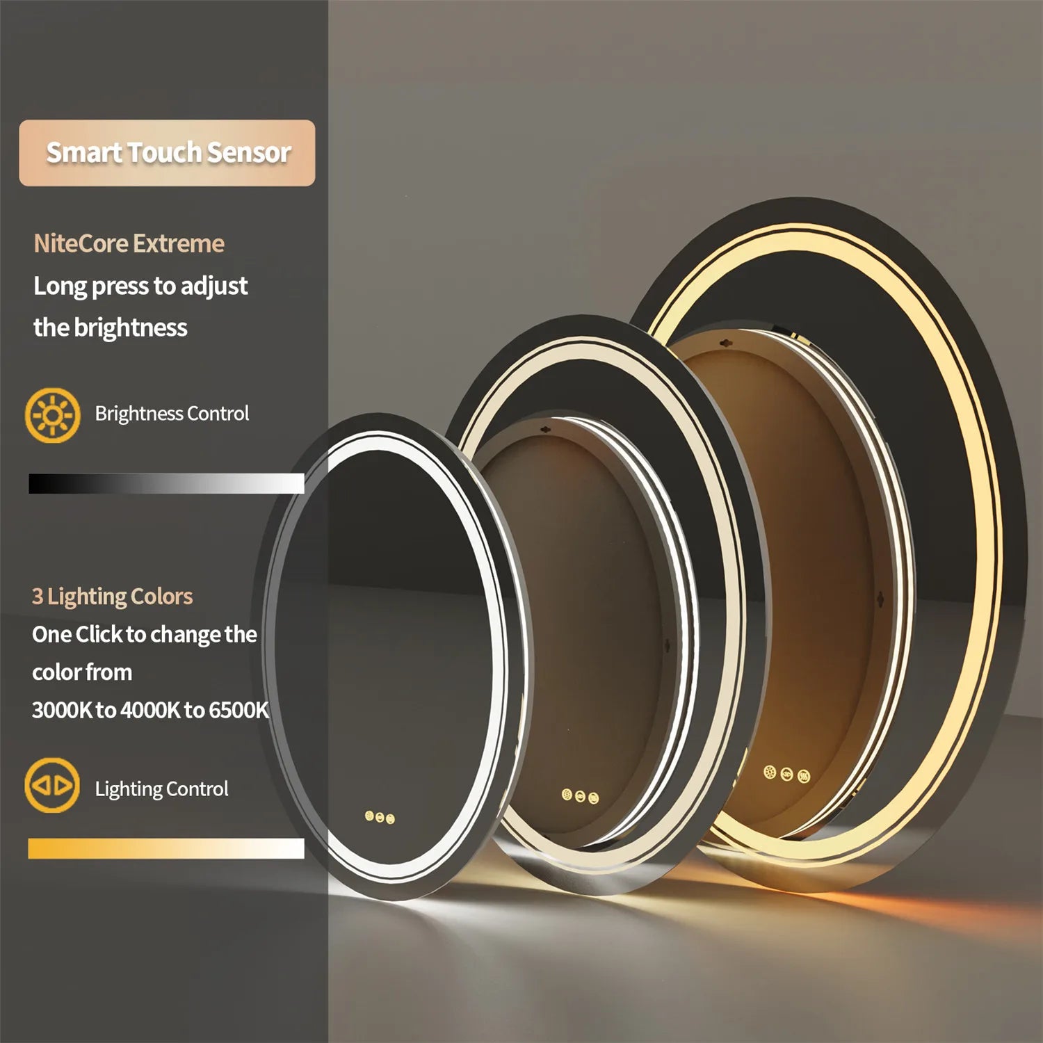 Oval LED Bathroom Mirror Dimmable