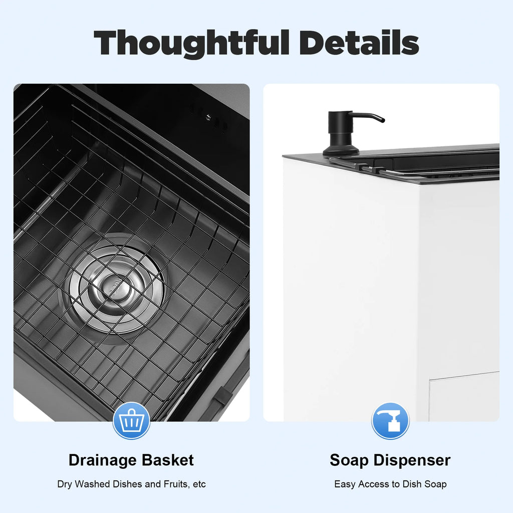 Pull Out Faucet 30" Freestanding Stainless Double