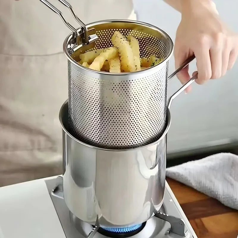 Deep Frying Pot W/Strainer Stainless