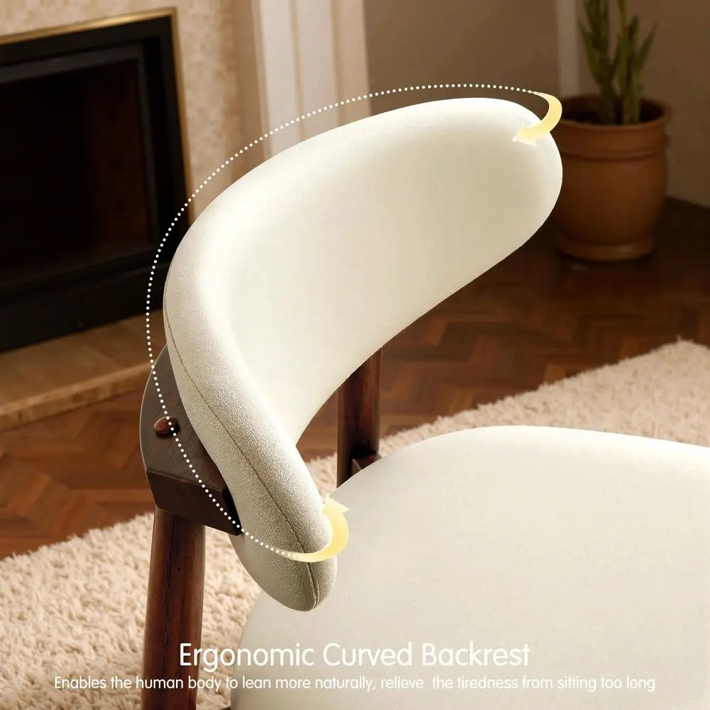 4, Upholstered Wooden Mid Century Modern