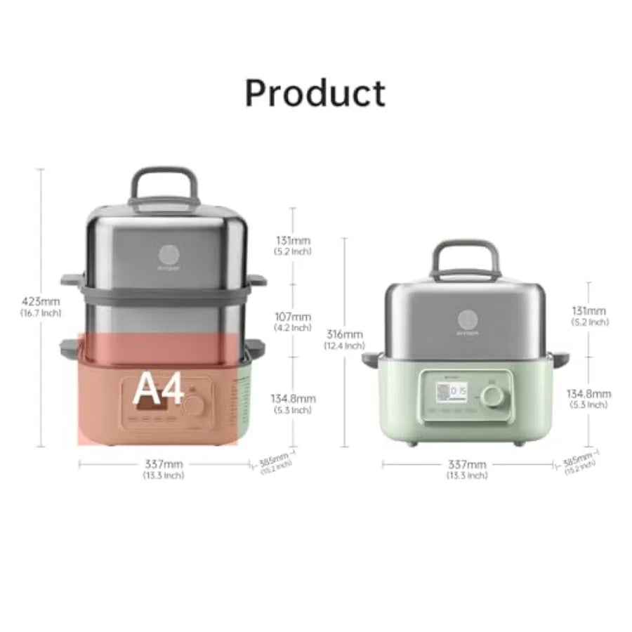 Electric Food Steamer 14 Quart 1500W Stainless