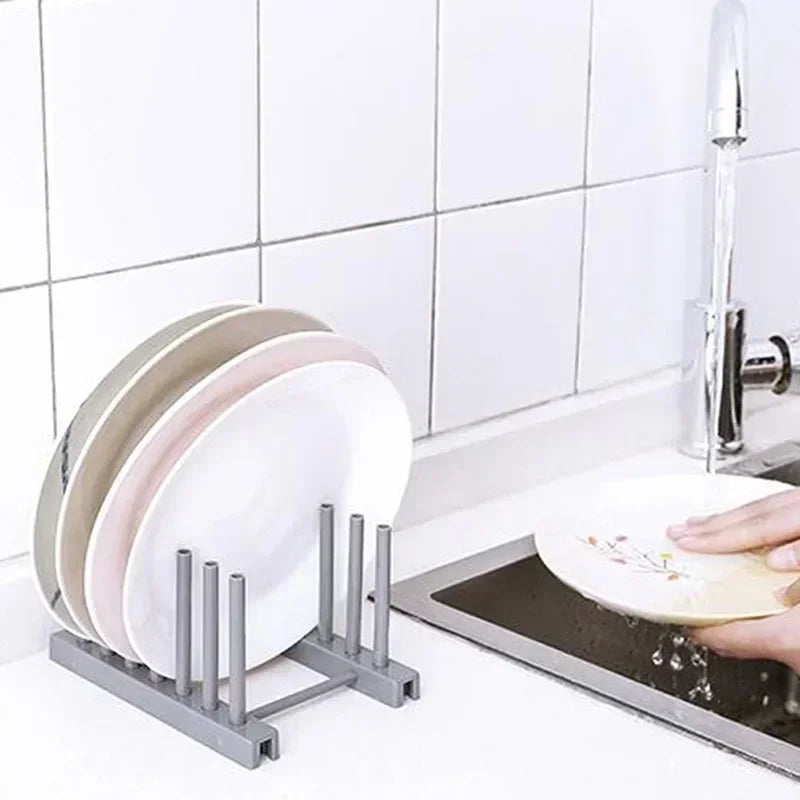 Wooden Dish Drainer Rack Plate Stand