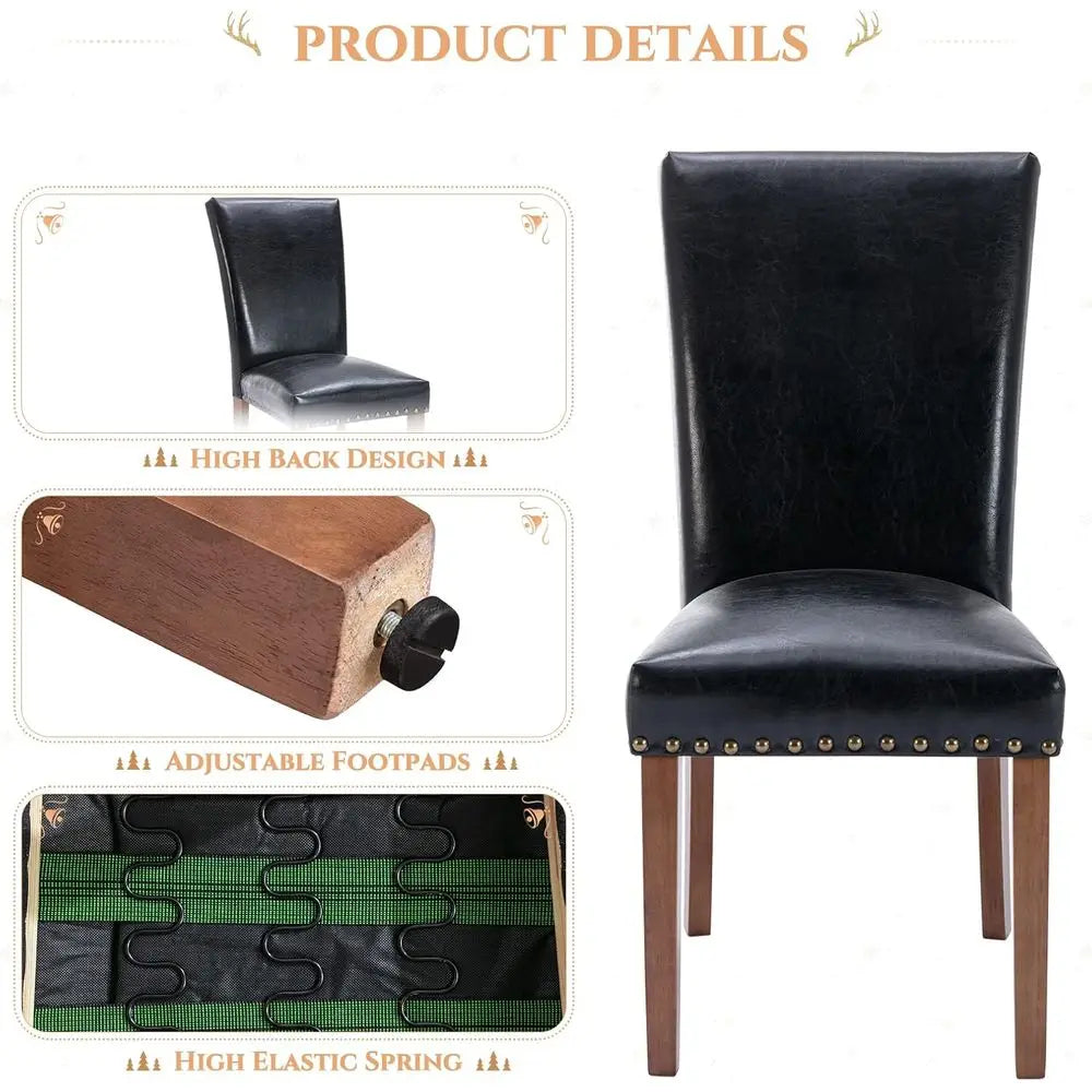 4 Parsons Upholstered PU Leather