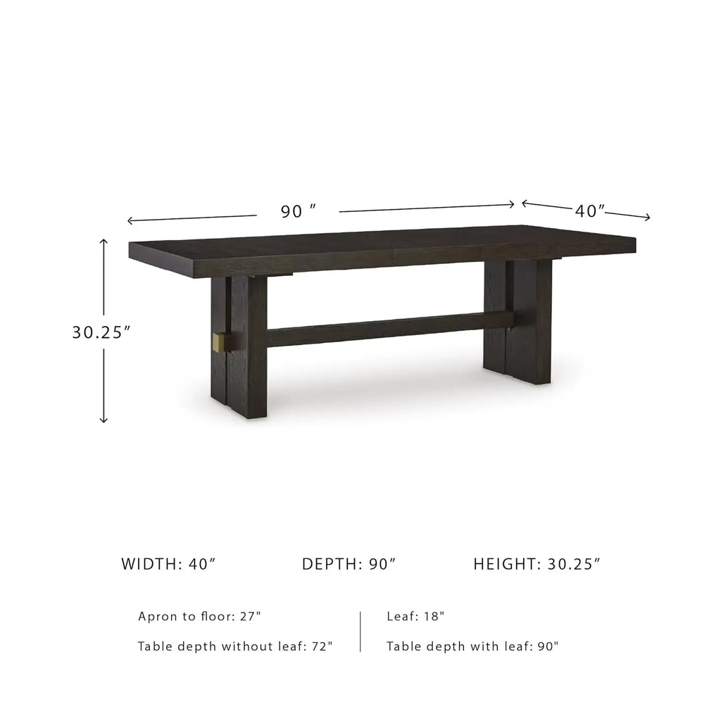 40x90x30 Rectangle Extension Leaf Seats 8 Wood