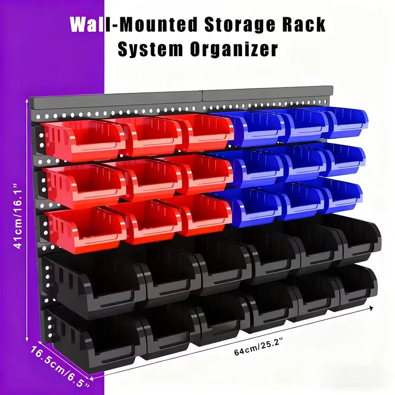 30pcs Heavy-Duty Wall Mounted Storage