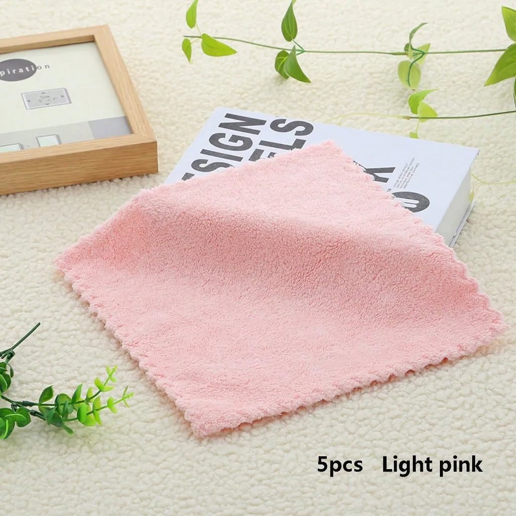 5pcs Fleece Washcloths Set, Soft & Absorbent