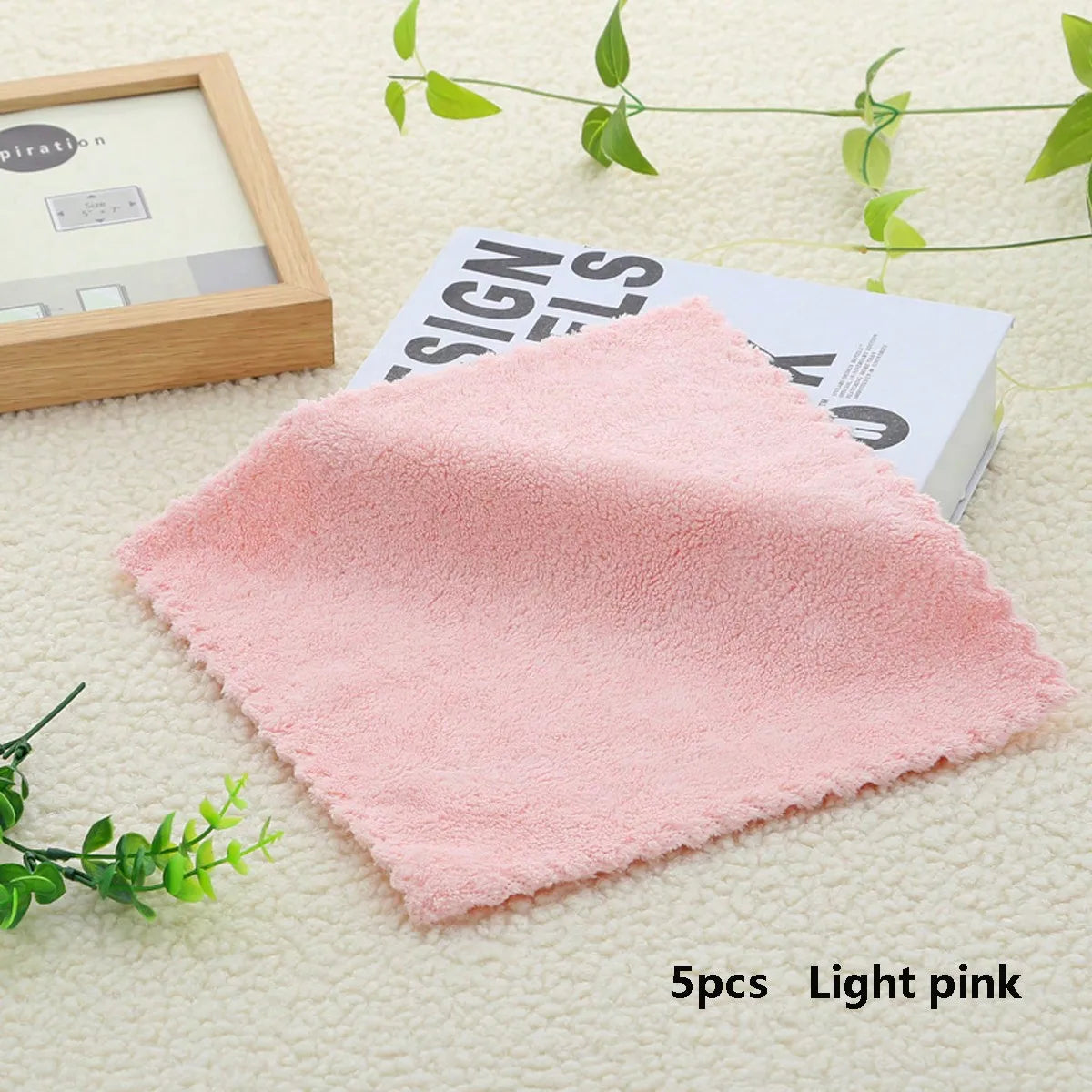 5pcs Fleece Washcloths Set, Soft & Absorbent