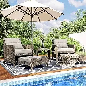 5-Piece Rattan Patio Set