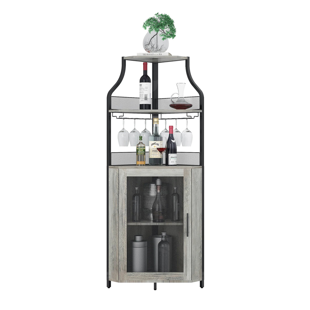 Corner Wine Rack W/Glass Holder