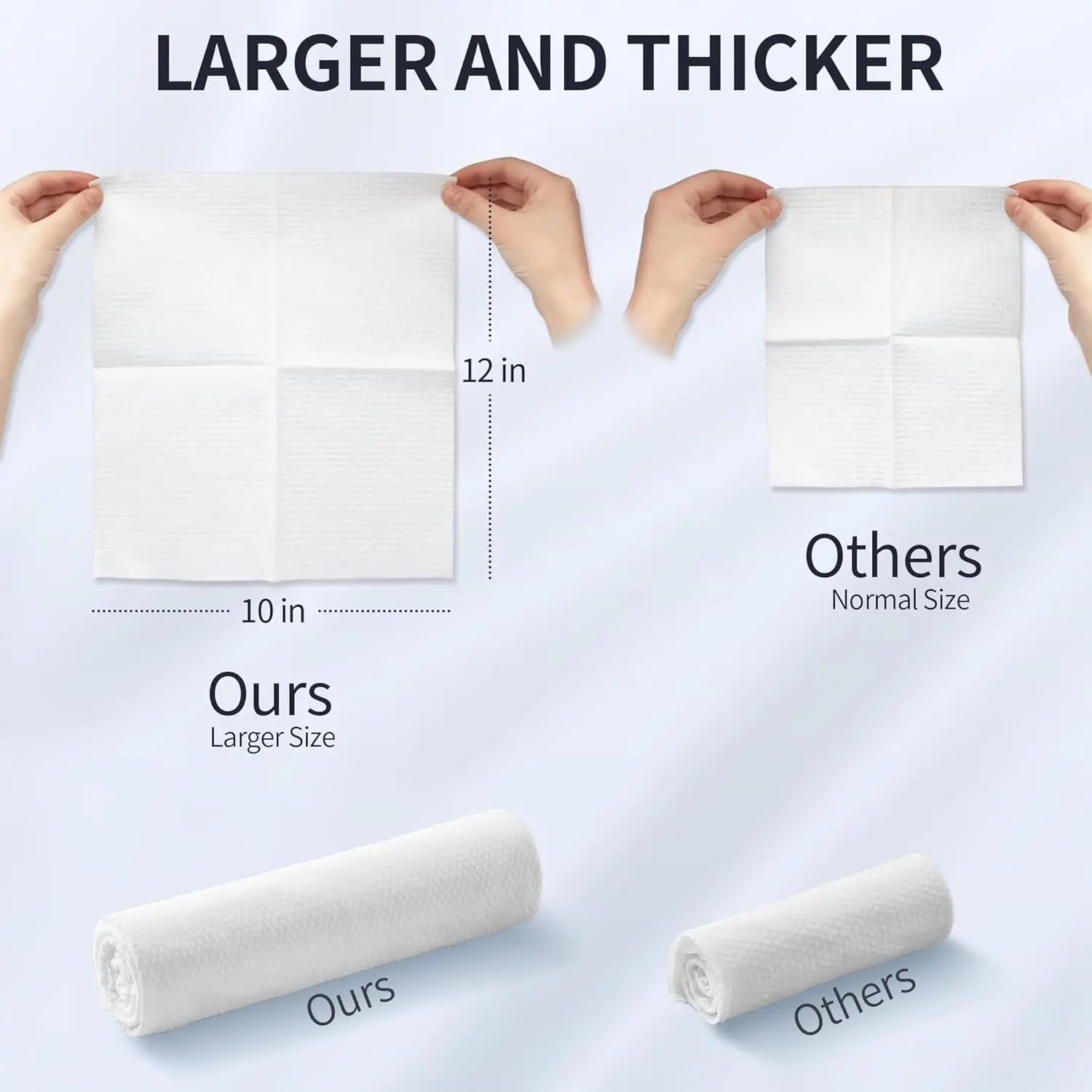 XL Disposable Face Towels 10x12in, 50ct