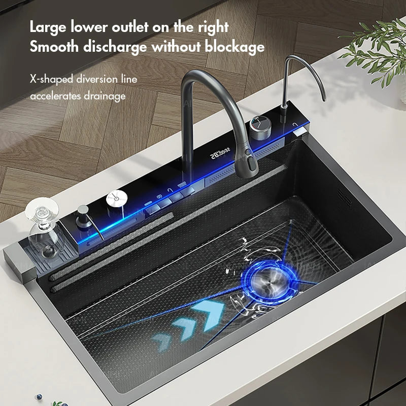 Waterfall Large Single Digital Display Faucet