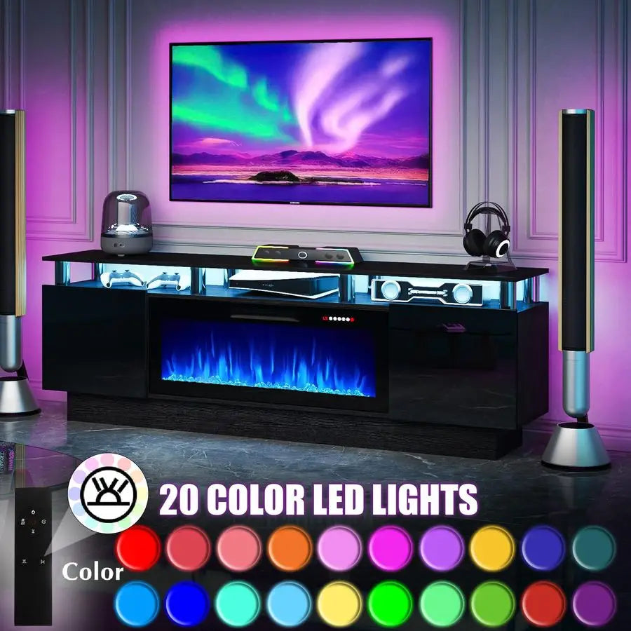 36" Fireplace wup-to/80" TV Luxury LED