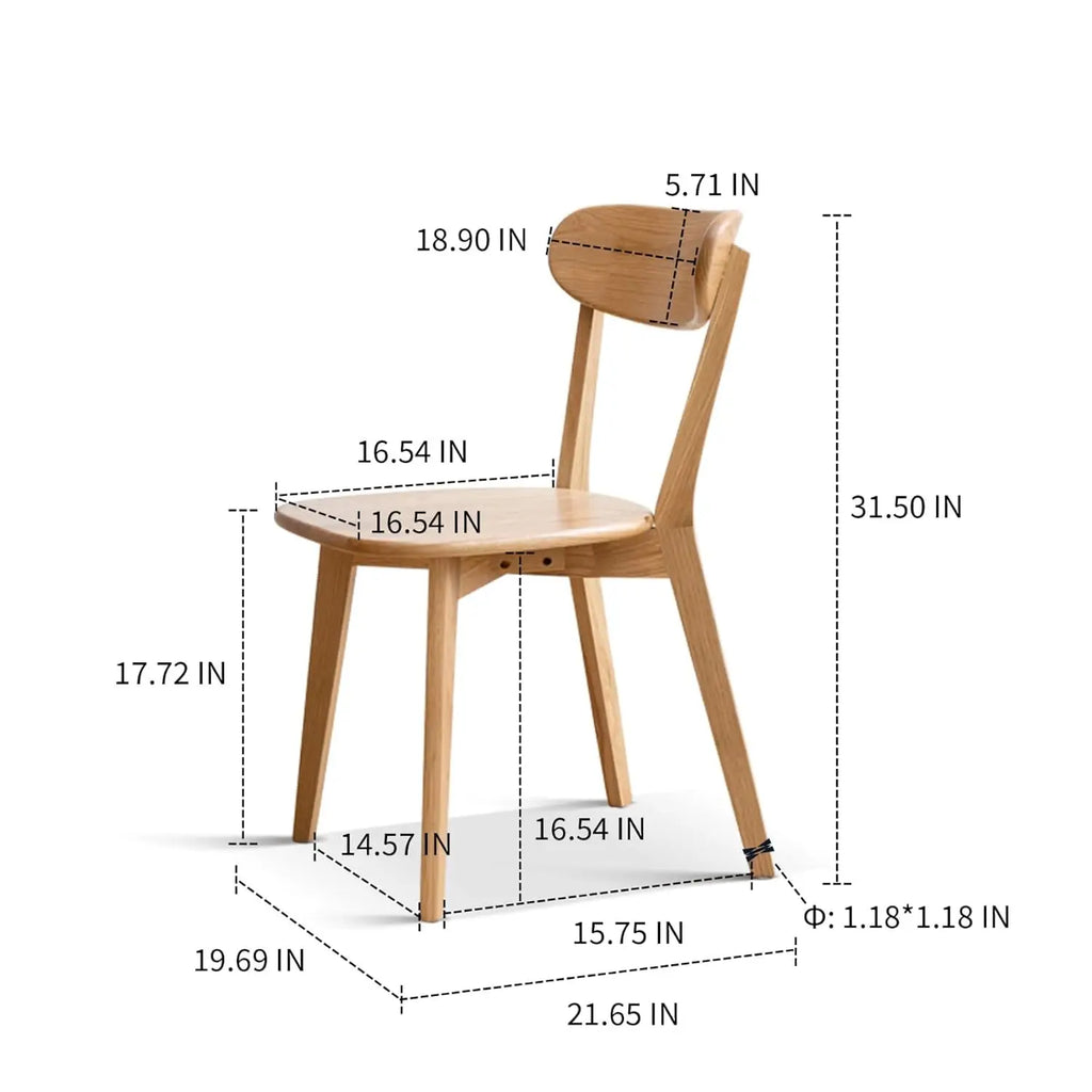 4 Solid Oak w/High Back