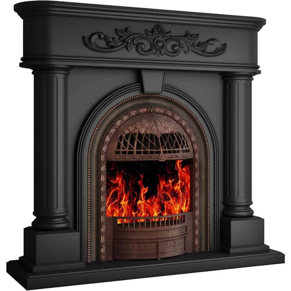 Electric Fireplace Mantel, Solid Wood 51"