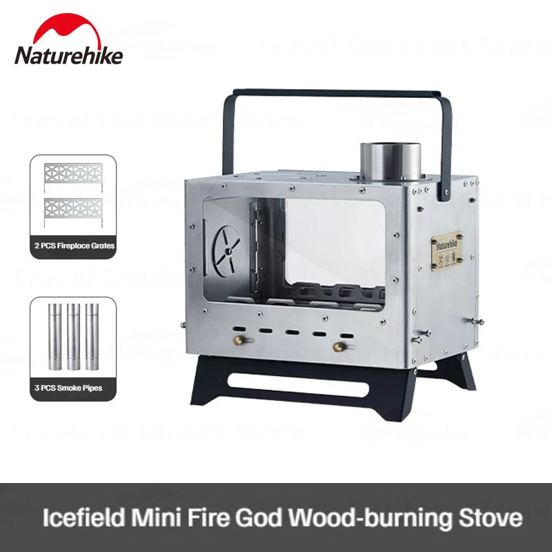 Outdoor Wood Stove Stainless/ Glass Chimney