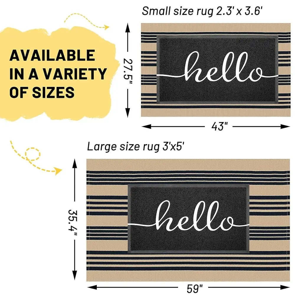 2.3'X3.6' Striped Indoor/Outdoor Hand Woven
