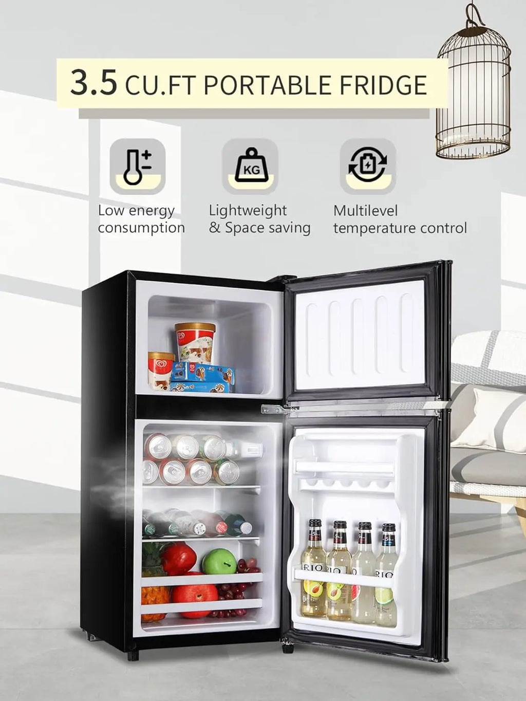 3.5 CF Refrigerator/Freezer Double Door