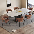 6 Modern Upholstered Faux Leather Curved
