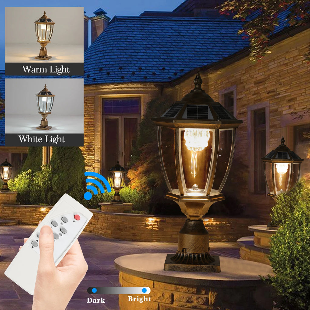 Vintage Solar LED Post Light
