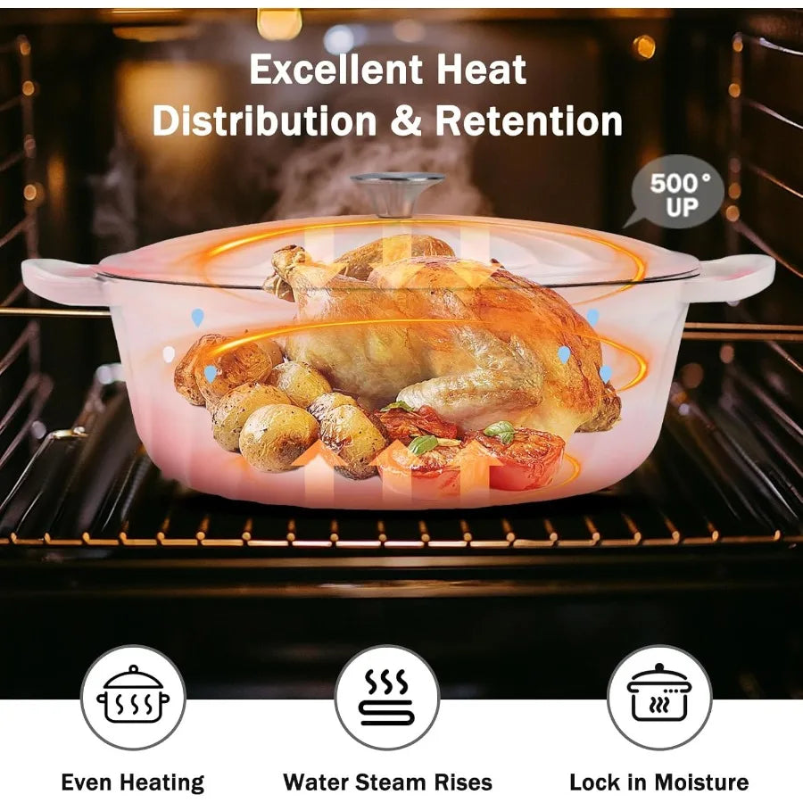 7 QT Enameled Cast Iron Dutch Oven