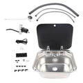 Undermount RV/Bar/Workstation with Folding Faucet & lid
