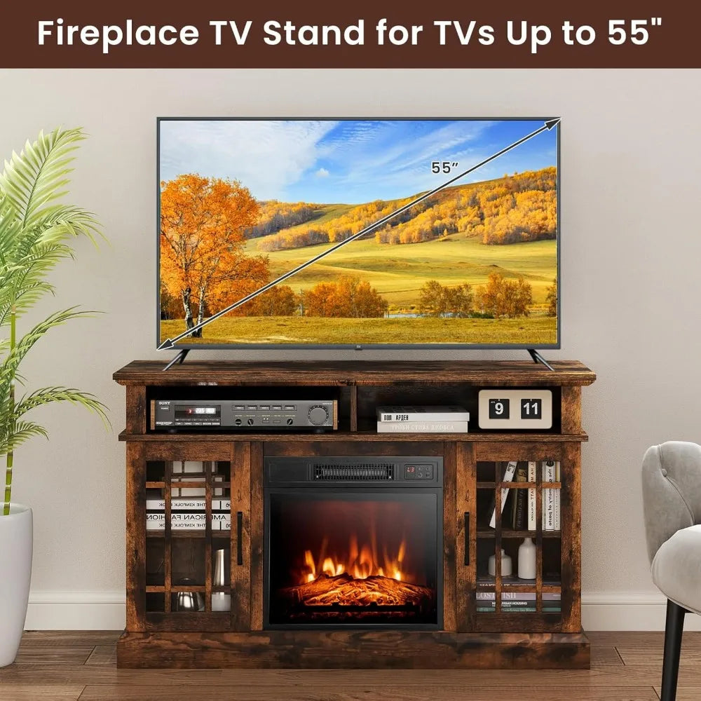 48" Fireplace TV Stand w/Electric Heater