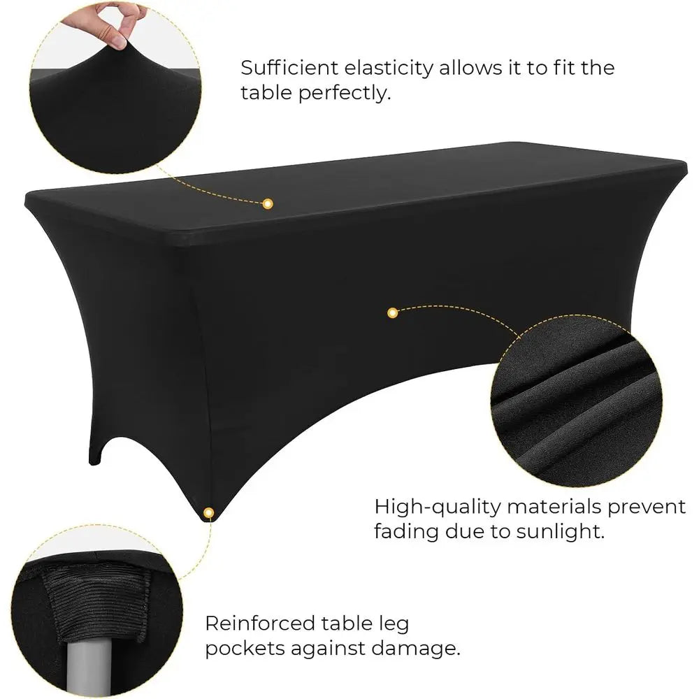 Portable 6ft Folding w/Black Cloth HDPE Top