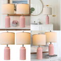2 Modern Farmhouse Pink Lamps