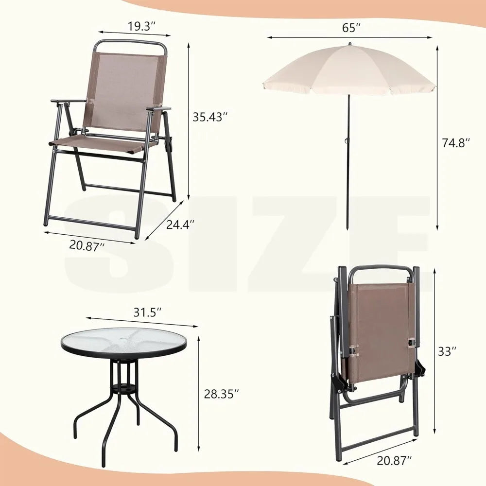 6-Piece Folding Patio Set All-Weather