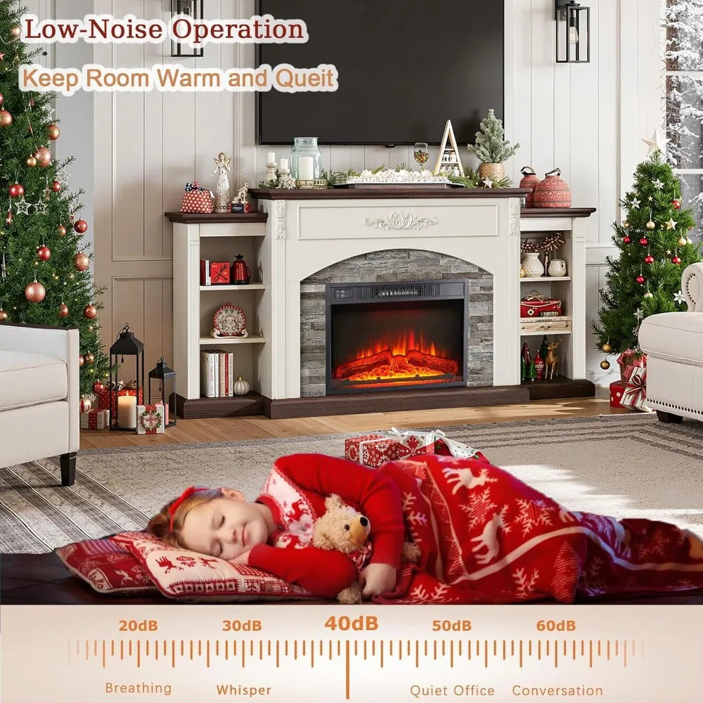 Electric Fireplace with Mantel